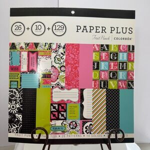 Colorbok Designer Paper Pad Doodle, 12"x 2" New 26 Patterns 10 Solid Fruit Punch